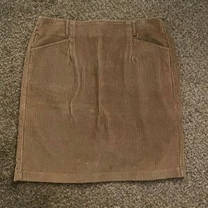 Eddie Bauer Corduroy Tan Mid Length Skirt w/ Back Zip Enclosure, Size 14